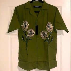 Bolongaro Trevor deep revere collare shirt in khaki